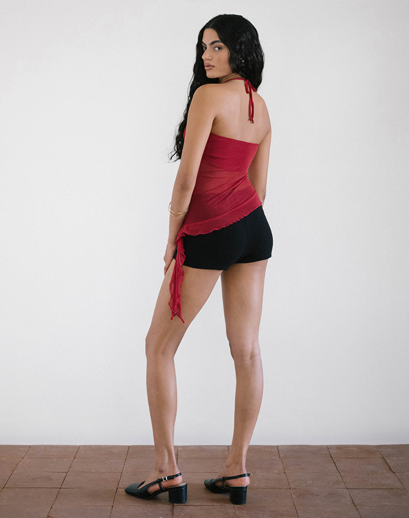Image of Arabella Neckholder-Top aus Mesh Cherry