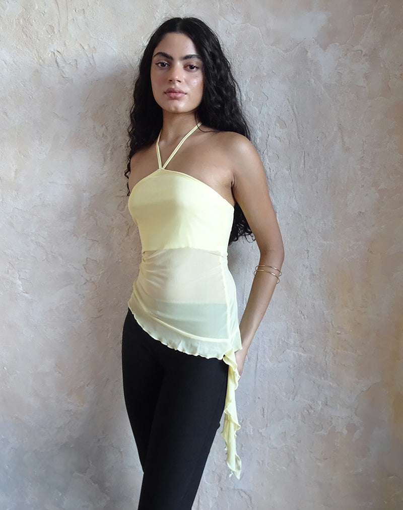 Bild von Arabella Neckholder-Top aus Mesh Lemon