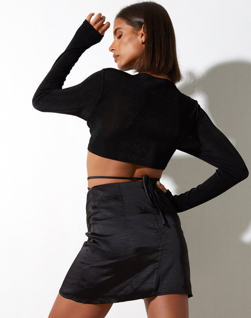 Araya Minirock aus Satin Schwarz