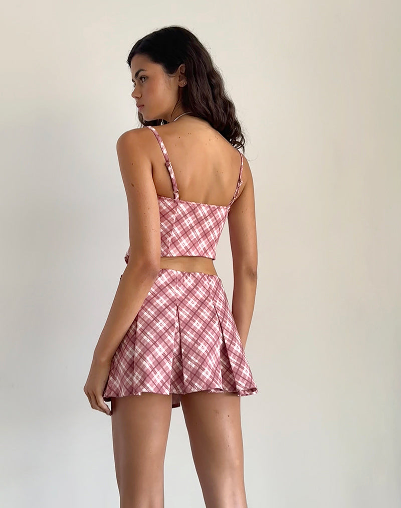 Image of Archie Korsett-Top in Pink Tartan