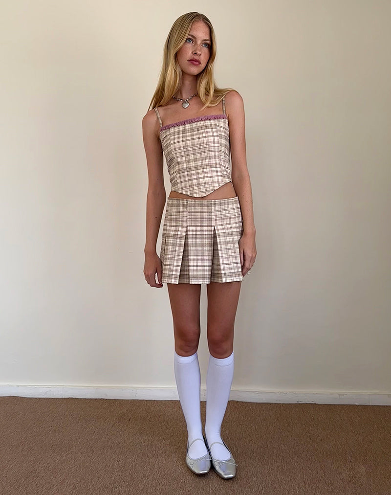Image of Archie Korsett Top in Creme Pastell Karo