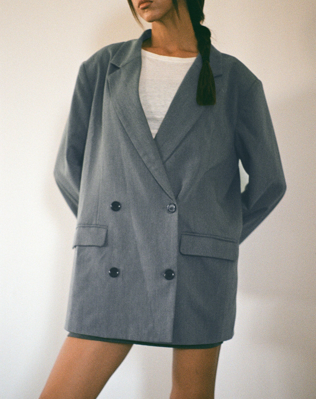 Ardea Zweireihiger Blazer in Anthrazit Tailoring