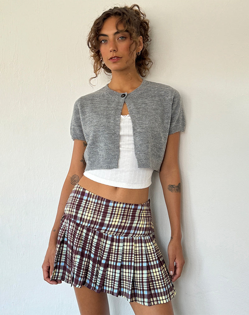 Image of Arella Gekürzte Strickjacke aus grauem Strick
