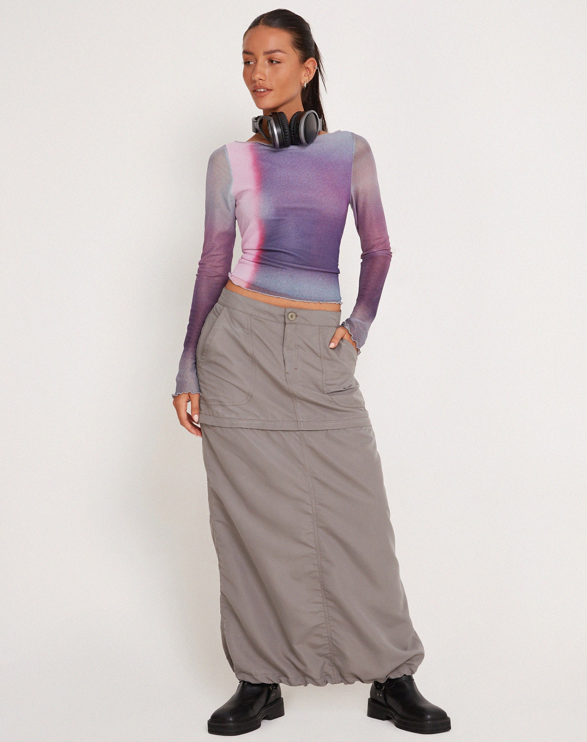 Bild von Armali Langarm Top in Mesh Pink Digi Print