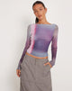 Bild von Armali Langarm Top in Mesh Pink Digi Print