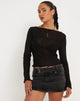 image of Armina Langarm-Top in Schwarz