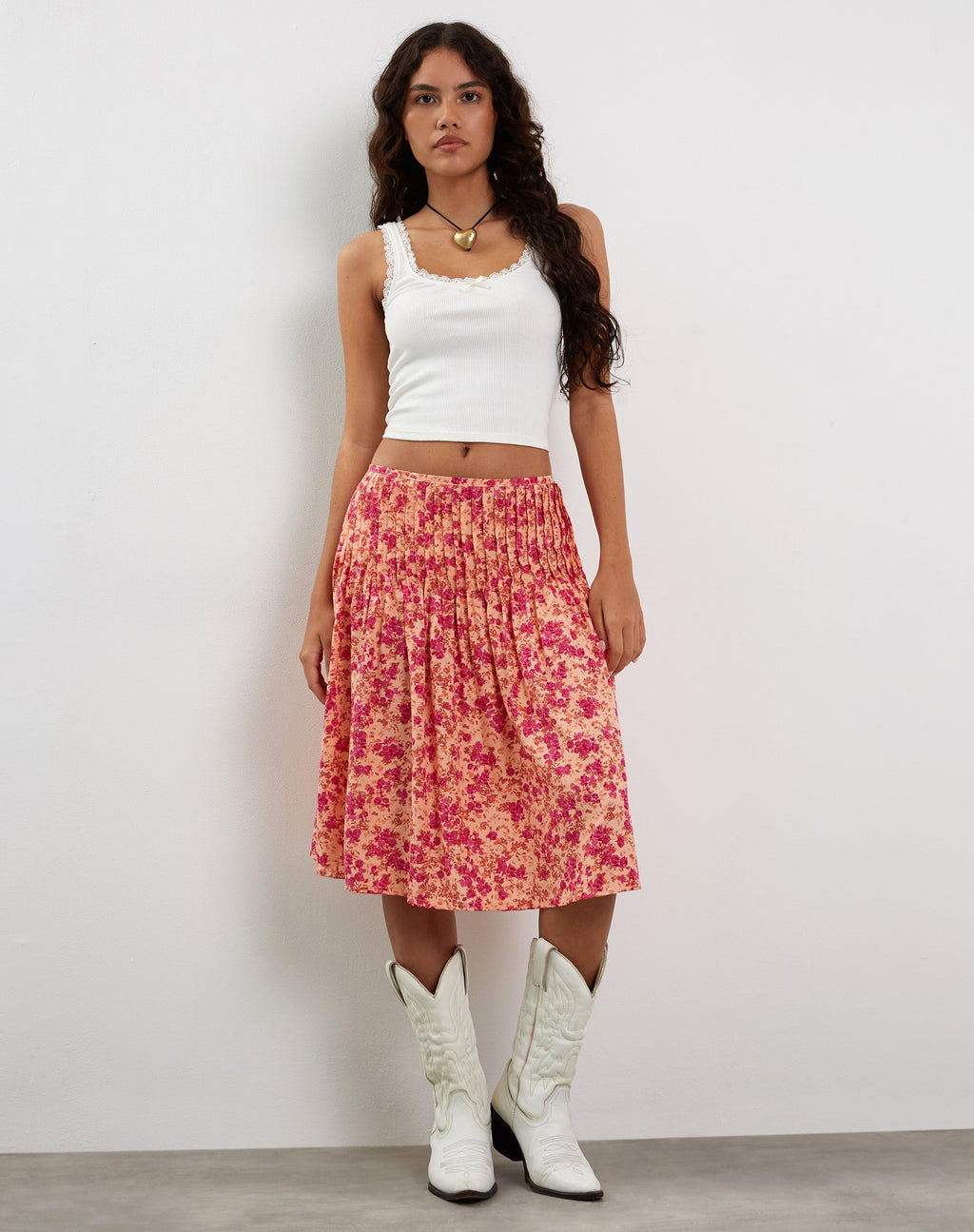 Asada Midirock aus dunkler Wildblume Cantaloupe