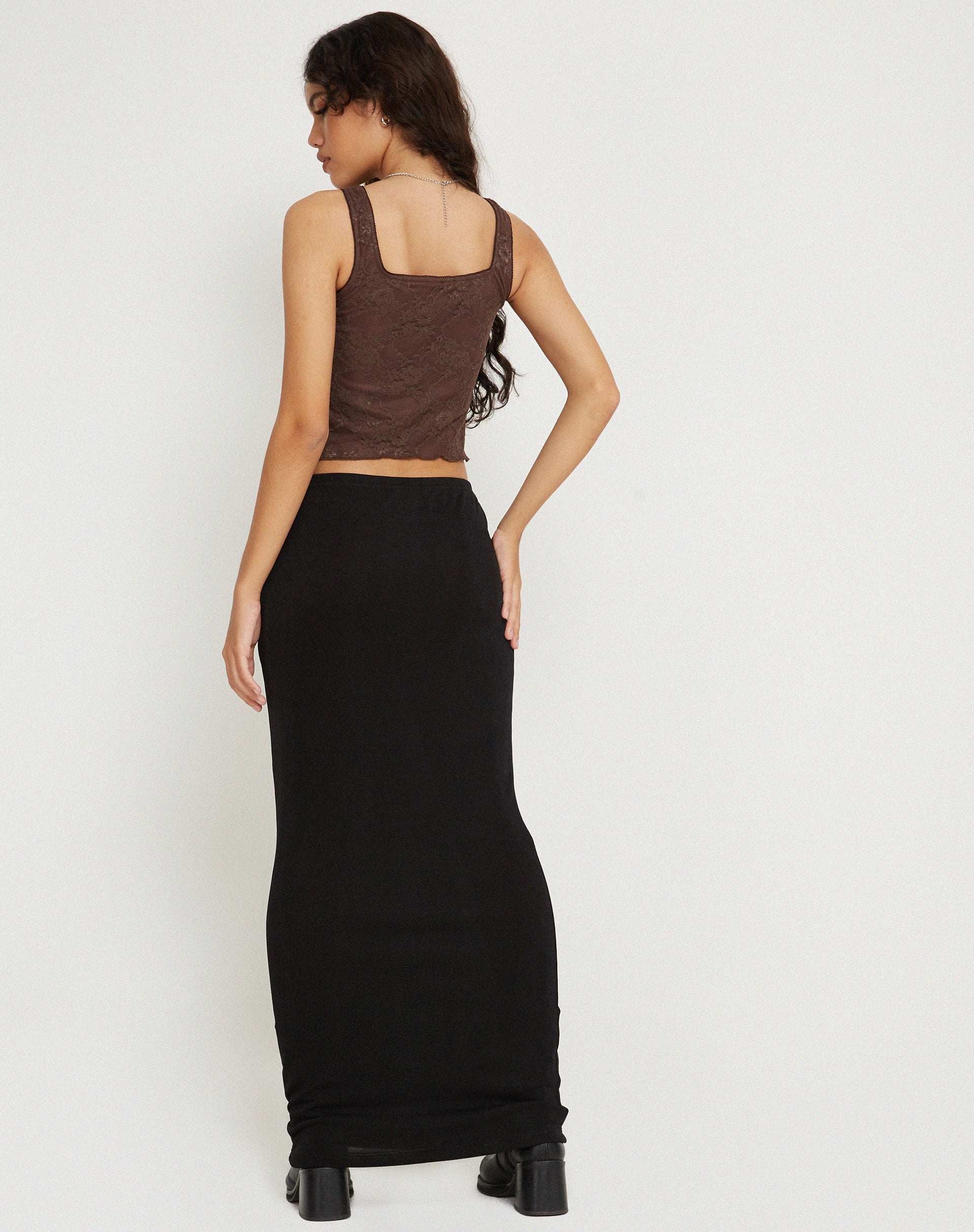 Bild von Asahi Crop Top aus Spitze kastanienbraun