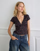 Image of Asani Top in Dark Pink Rose Schwarz