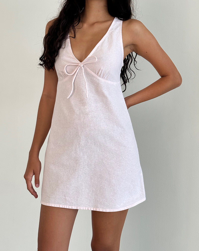 Image of Asatari Tie Front Kleid in Hellrosa