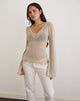 Image of Ashla Top aus transparentem Strick Beige