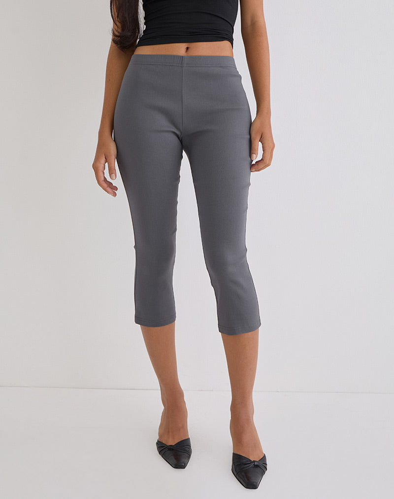 Asla Cropped Capri Hose aus Stretch-Stoff in Anthrazit