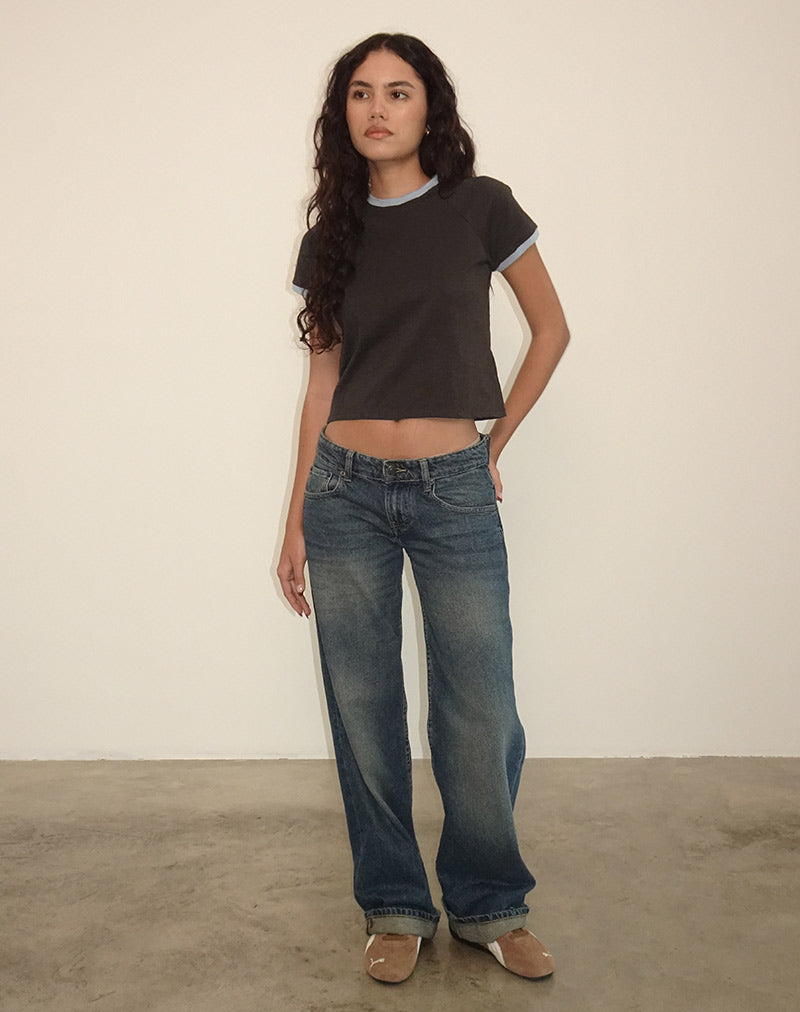 Image of Atenga Tee in Schokoladenbraun mit hellblauem Einband