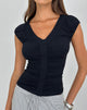 Bild von Atheia Gathered V-Neck Top aus Rayon-Jersey in Schwarz