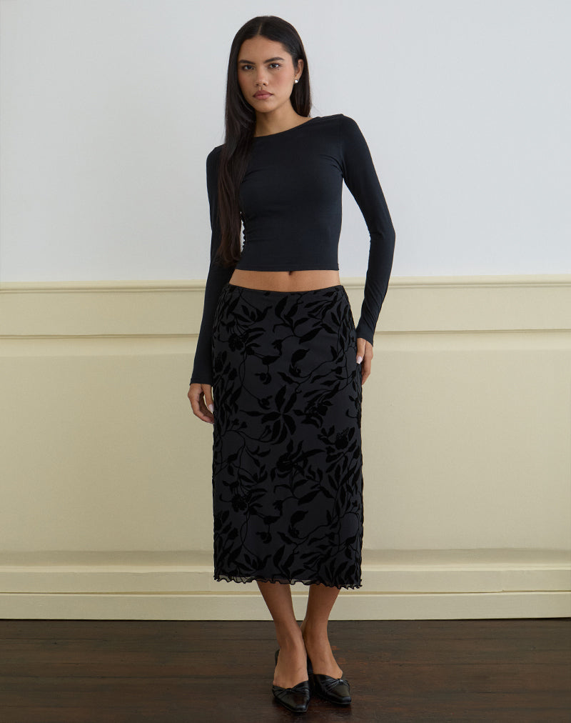 Bild von Atira Midirock in Flock Leaf Flower Schwarz