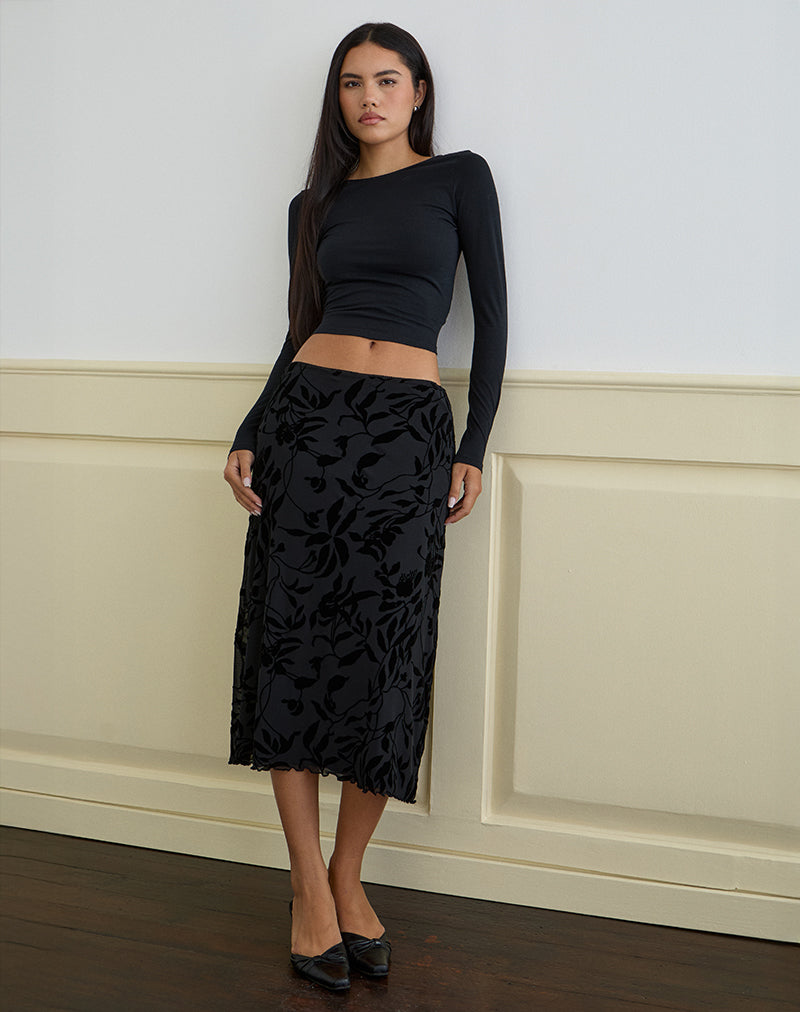 Atira Midirock aus Flock-Blatt-Blume Schwarz