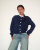 Bild von Audrina Strickjacke aus flauschigem Strick Navy