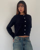 Image of Audrina Strickjacke aus flauschigem Strick Schwarz