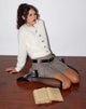 Bild von Audrina Cardigan aus flauschigem Strick in Elfenbein