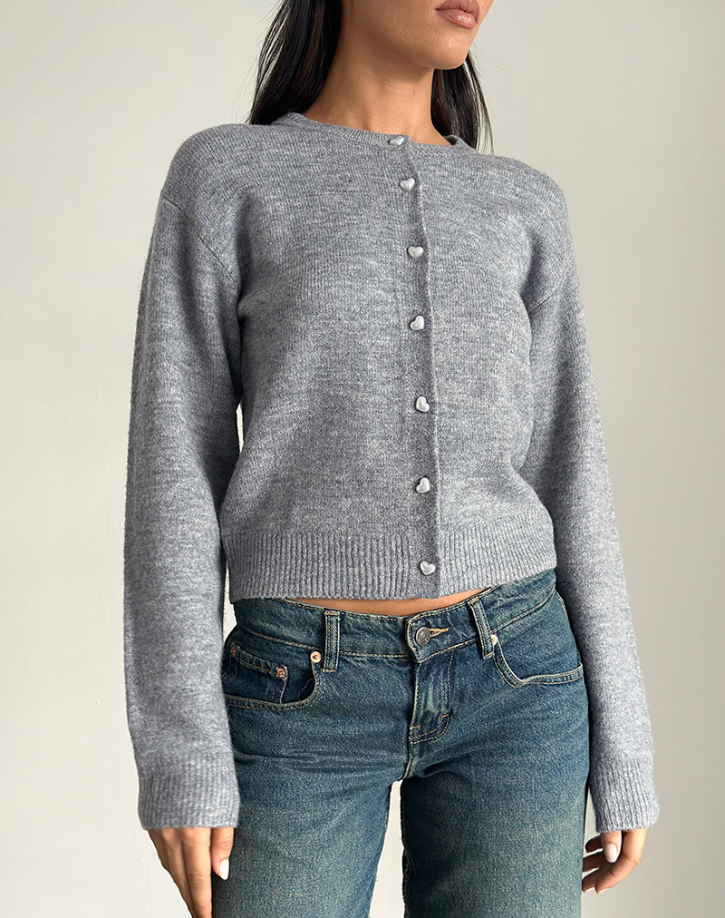 Aura Strickjacke in staubigem Grau