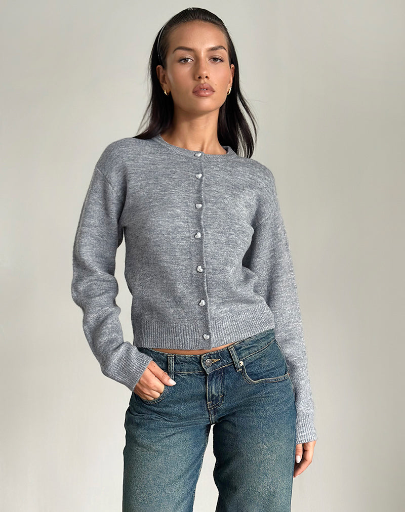 Aura Strickjacke in staubigem Grau
