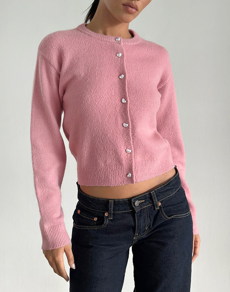 Aura Strickjacke in staubigem Rosa