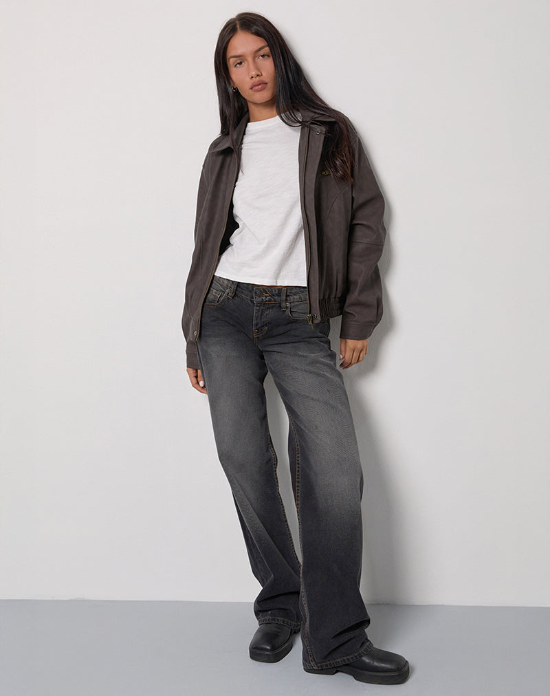Aviara Beschnittene Jacke In PU Dunkelbraun