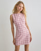 Image of Ayana Rückenfreies Minikleid in Basic Tartan Pink