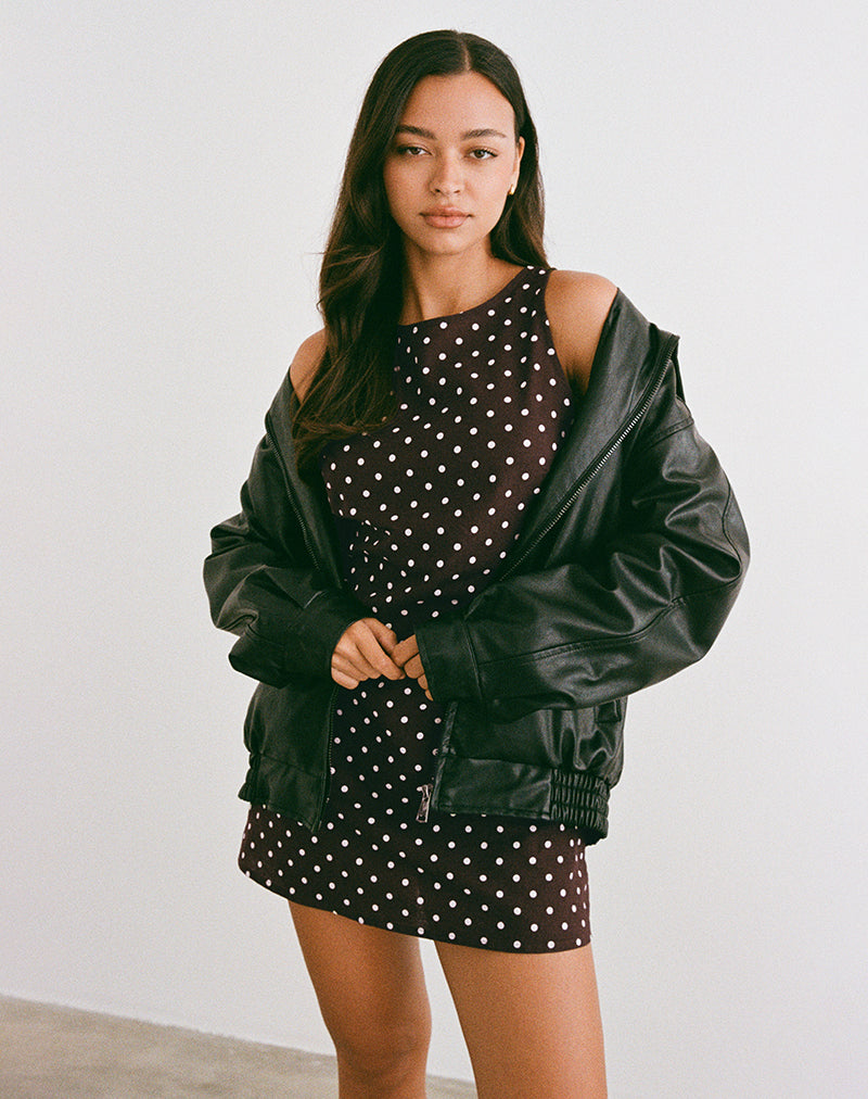 Image of Ayana Minikleid mit offenem Rücken in Medium Polka Braun