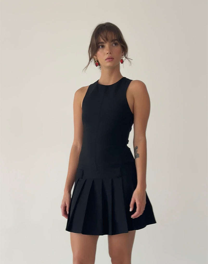 Ayosa Rückenfreies Minikleid in Schwarz