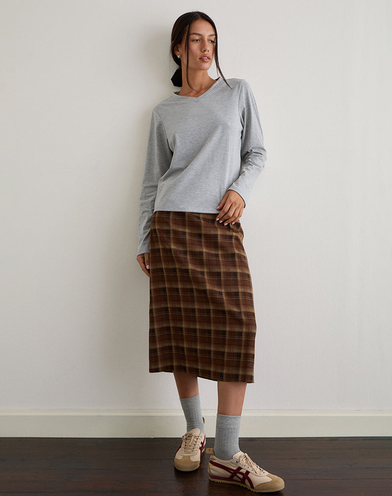 Bild von Badria Midirock in Tartan Braun Rot