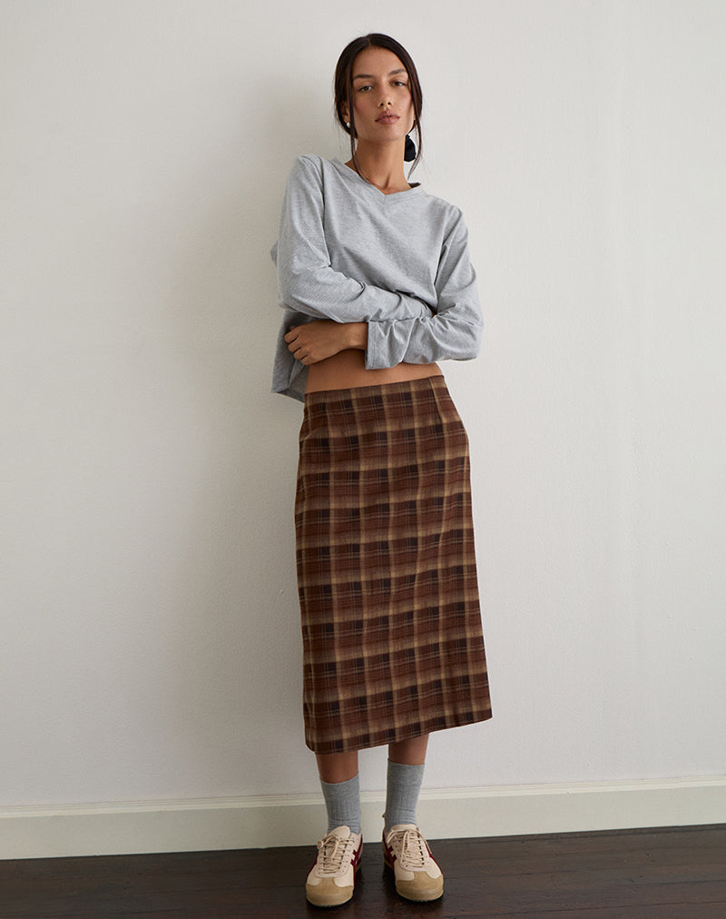 Bild von Badria Midirock in Tartan Braun Rot