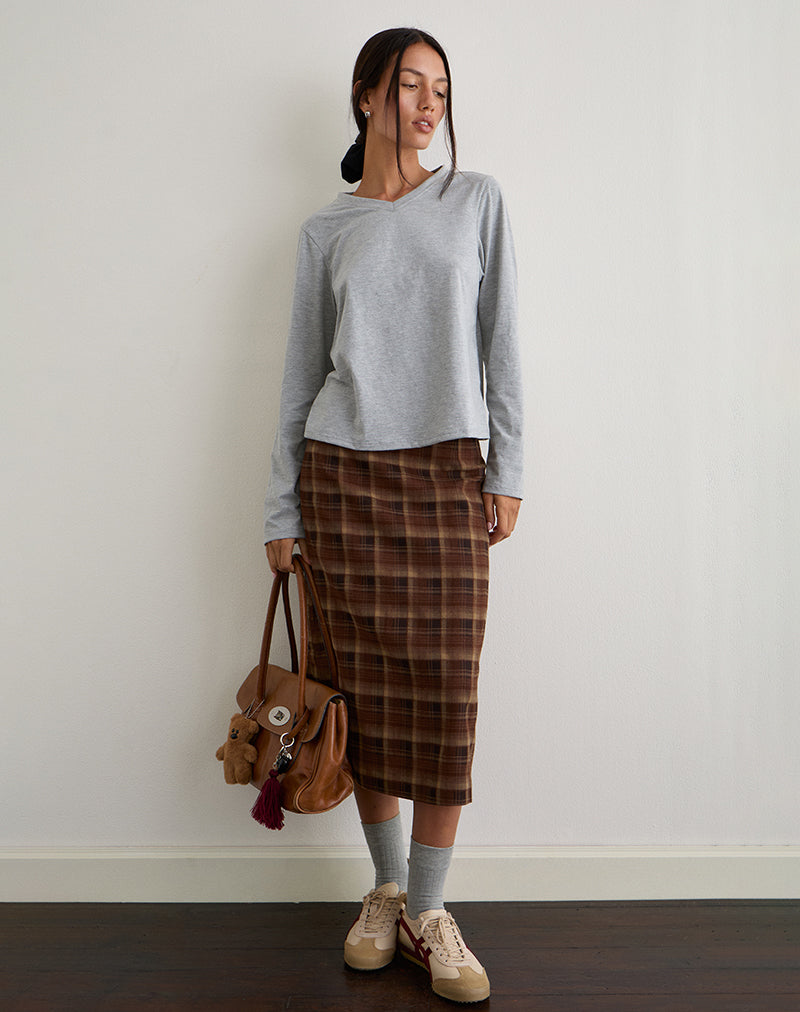 Bild von Badria Midirock in Tartan Braun Rot