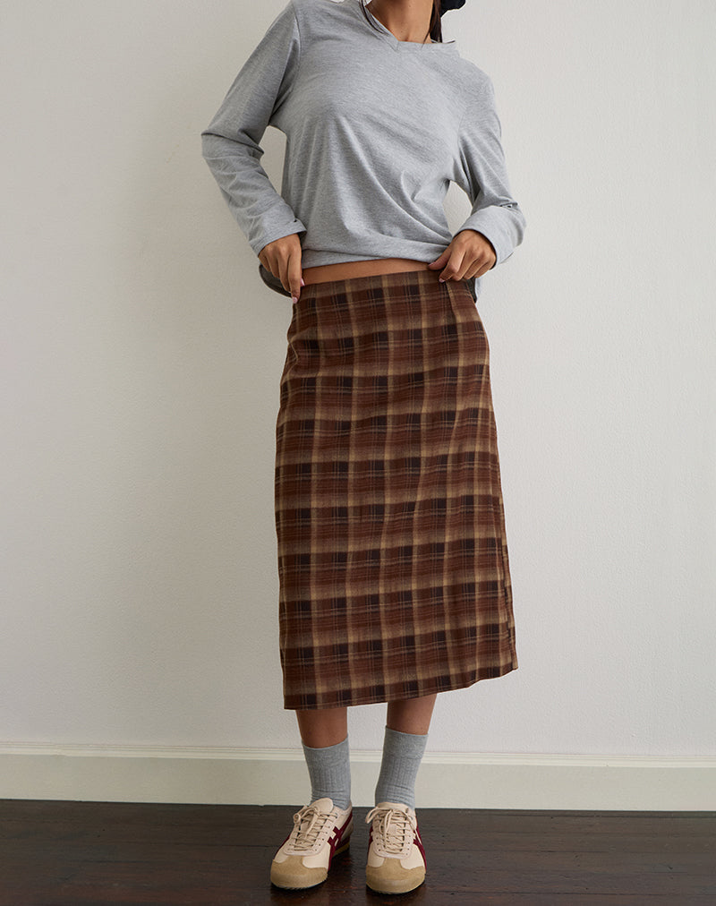Bild von Badria Midirock in Tartan Braun Rot