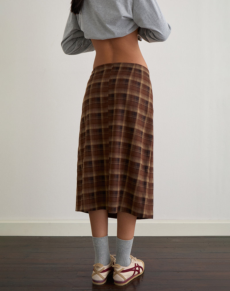 Bild von Badria Midirock in Tartan Braun Rot