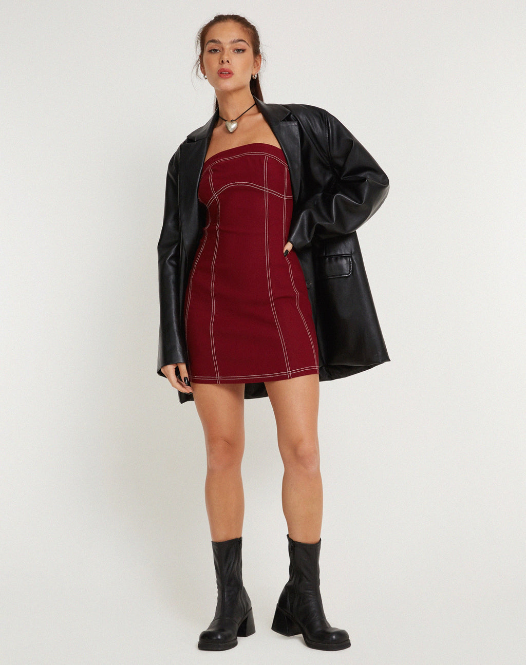 Baladis Minikleid in Tailoring Redwood