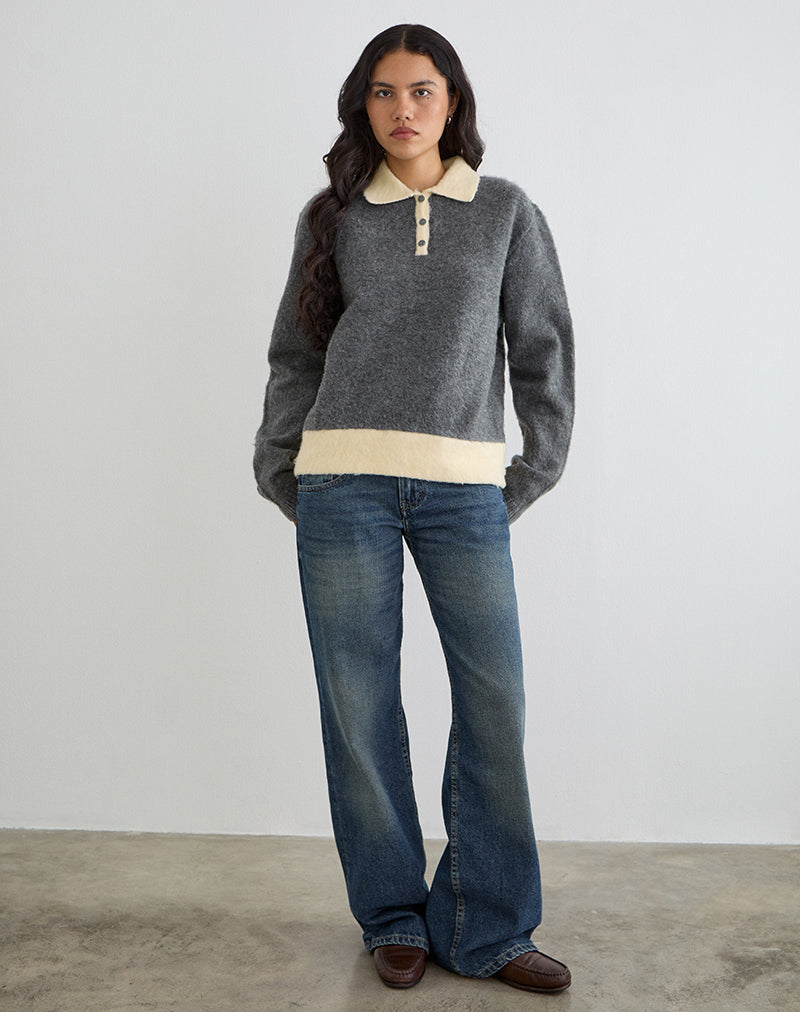 Bild von Balamoa Jumper in Strickgrau und Creme