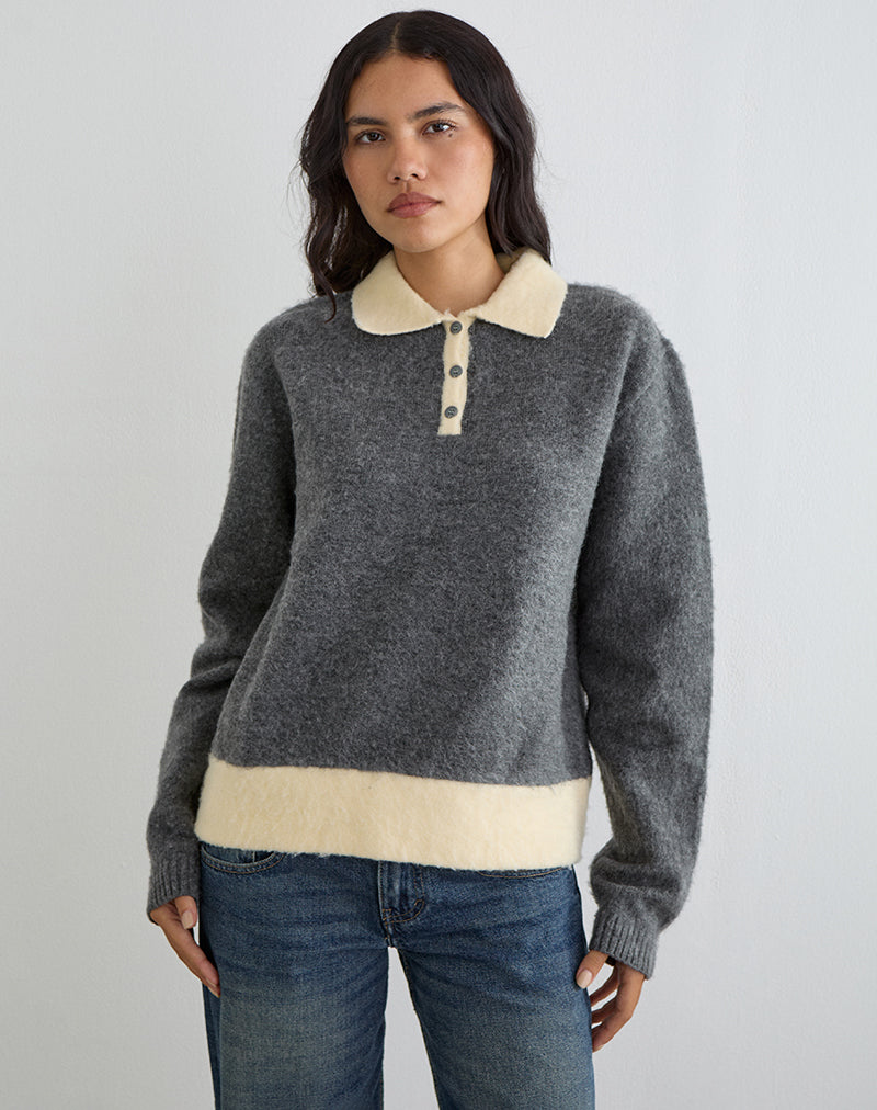 Bild von Balamoa Jumper in Strickgrau und Creme