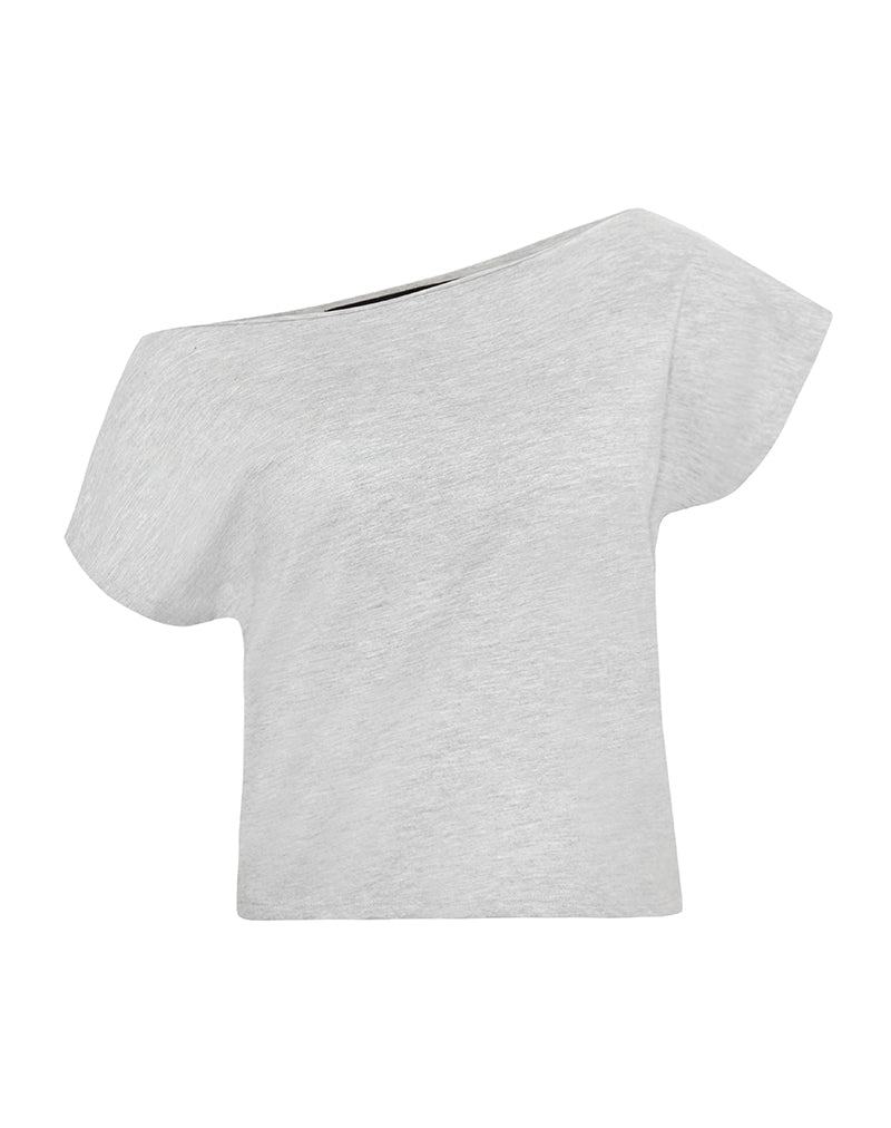 Image of Balia Asymmetrisches Kurzarm-Basic-Top in Grau meliert