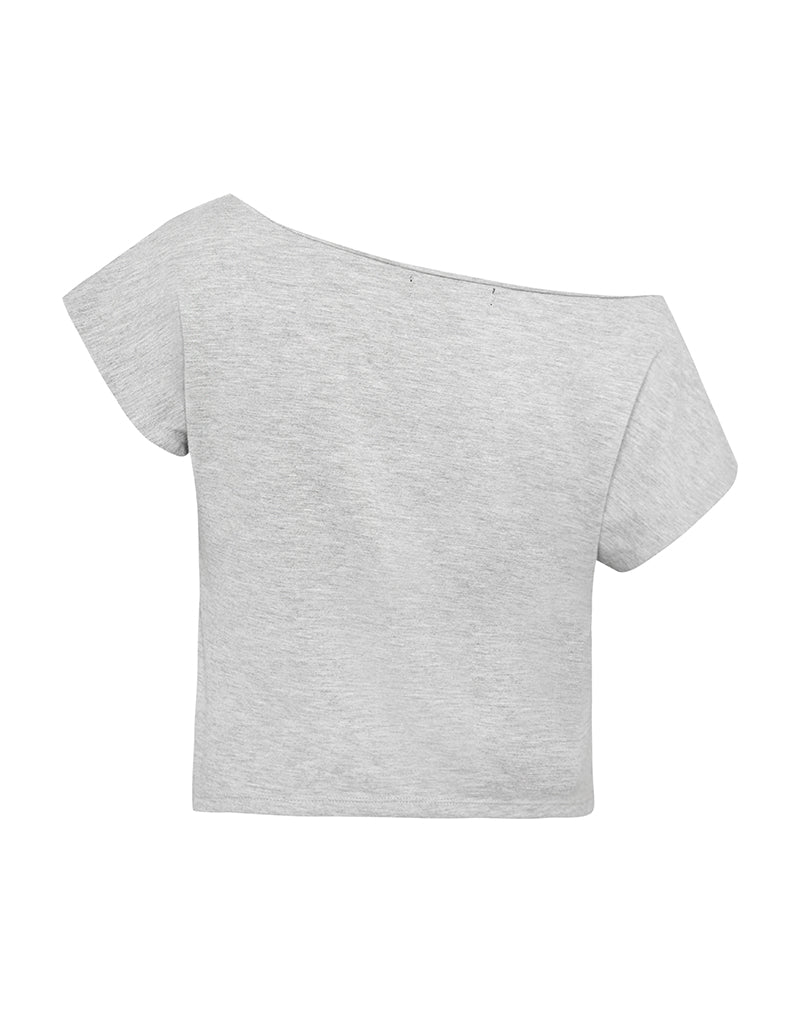 Image of Balia Asymmetrisches Kurzarm-Basic-Top in Grau meliert