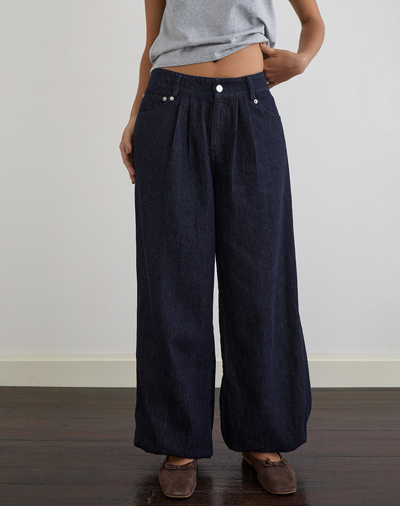 Bild der Banaran-Ballonhose aus Chambray Indigo