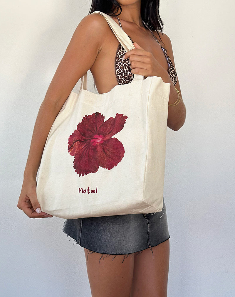 Image of Barbara Tragetasche in Hibiskus Elfenbein
