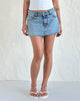 Bild von Denim-Minirock mit rohem Saum in Vintage Blue Wash