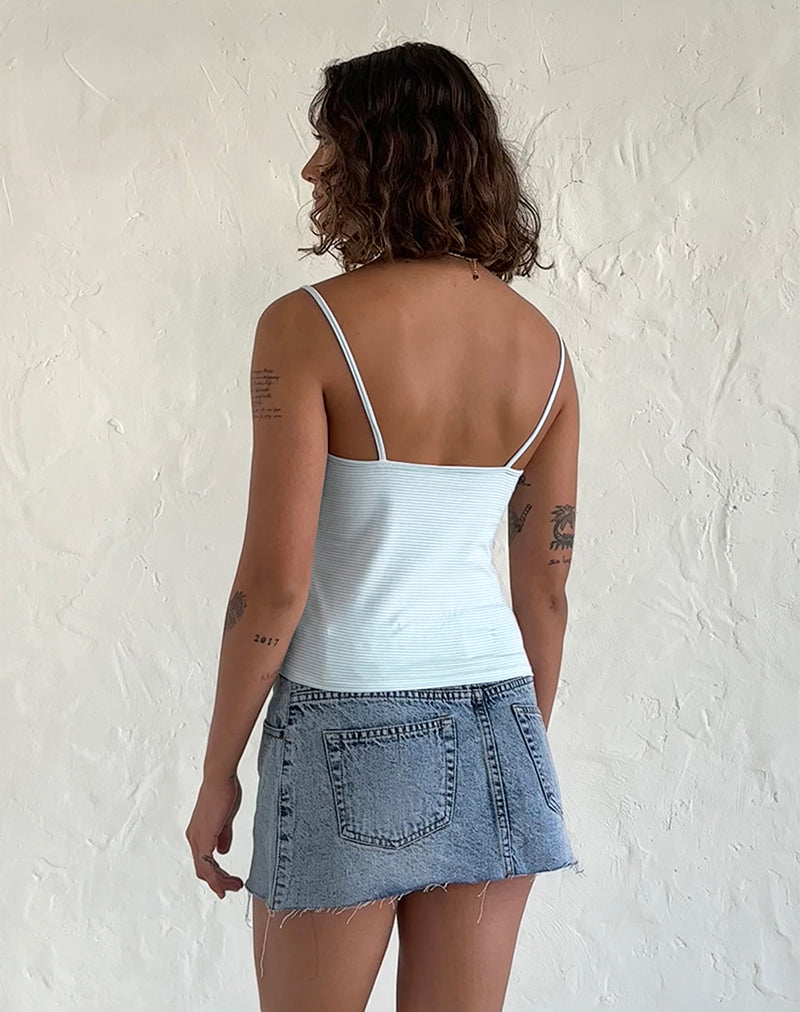 Bild von Barlyn Cami Top in Blau und Weiß gestreift