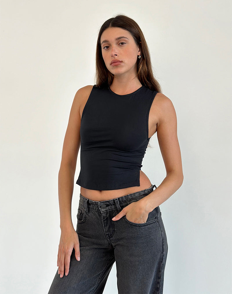Bild von Baruna Tie Back Top in Schwarz