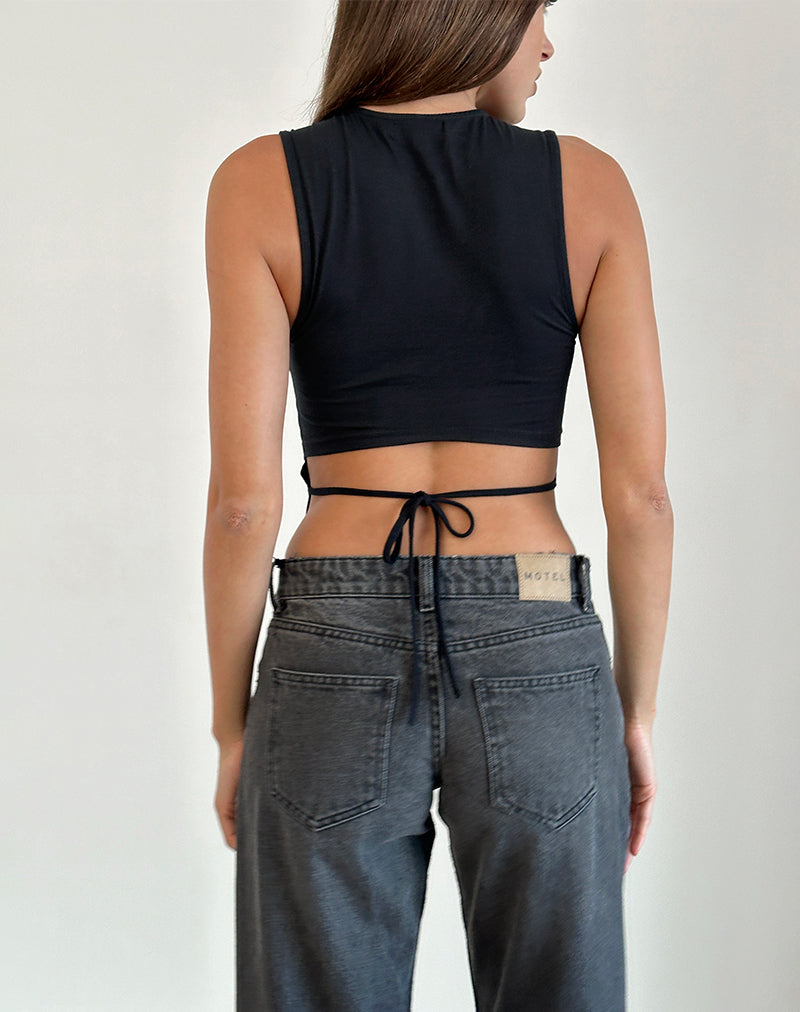 Bild von Baruna Tie Back Top in Schwarz