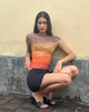 Bild von Bastille Top in Mesh Printed Orange Sunset