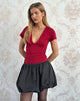 Bild von Batya Plunge Top aus gerüschtem Jersey Adrenalin Rot