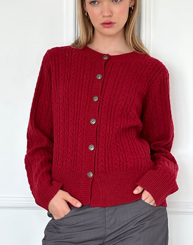 Image of Bavana Strickjacke in Tiefrot