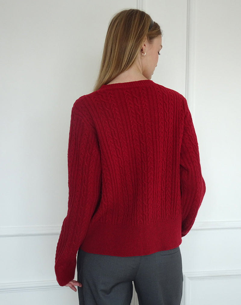 Image of Bavana Strickjacke in Tiefrot